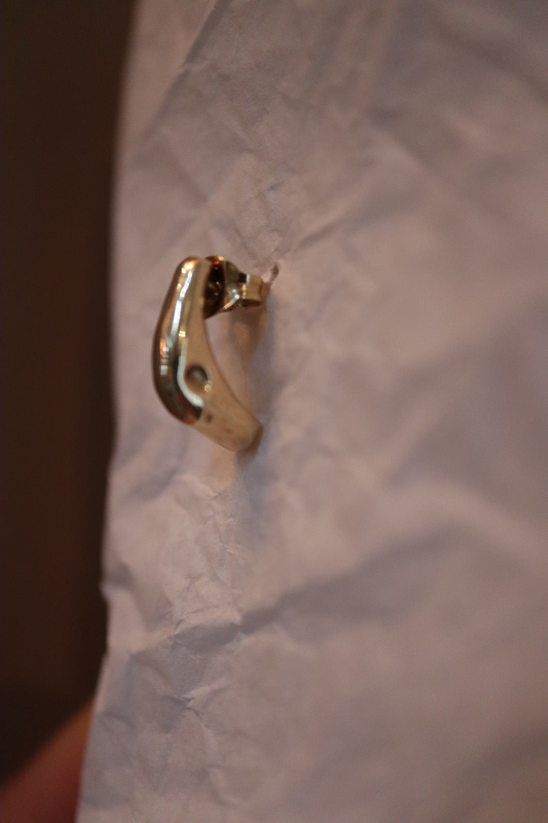 Monday Huggie Textured Gold Plated