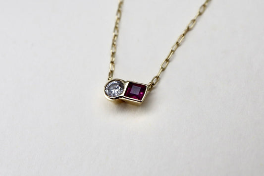 Salt & Pepper Solid Gold Necklace