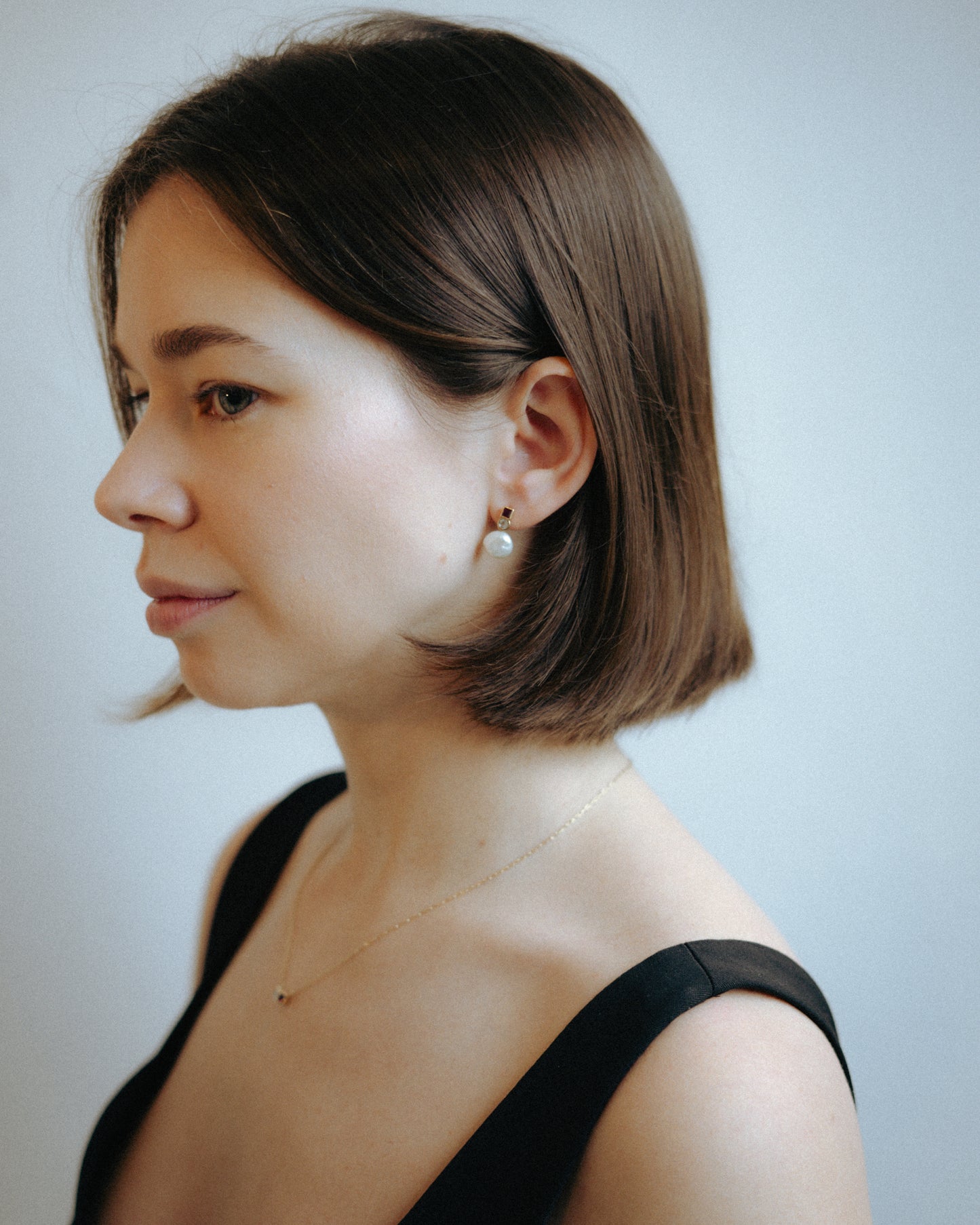 Diamond, Ruby & Keshi Gold Mini Earrings