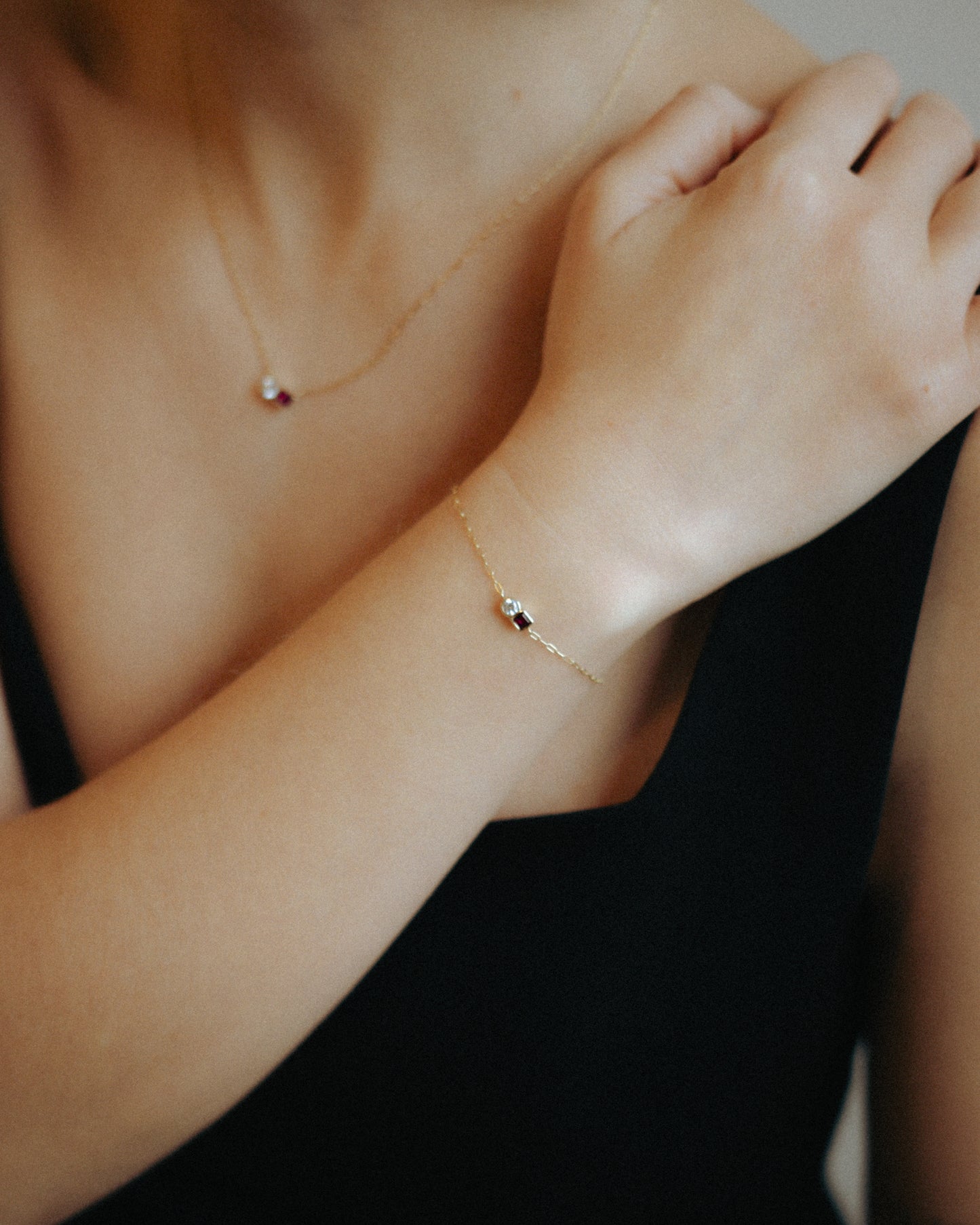 Salt & Pepper Solid Gold Bracelet