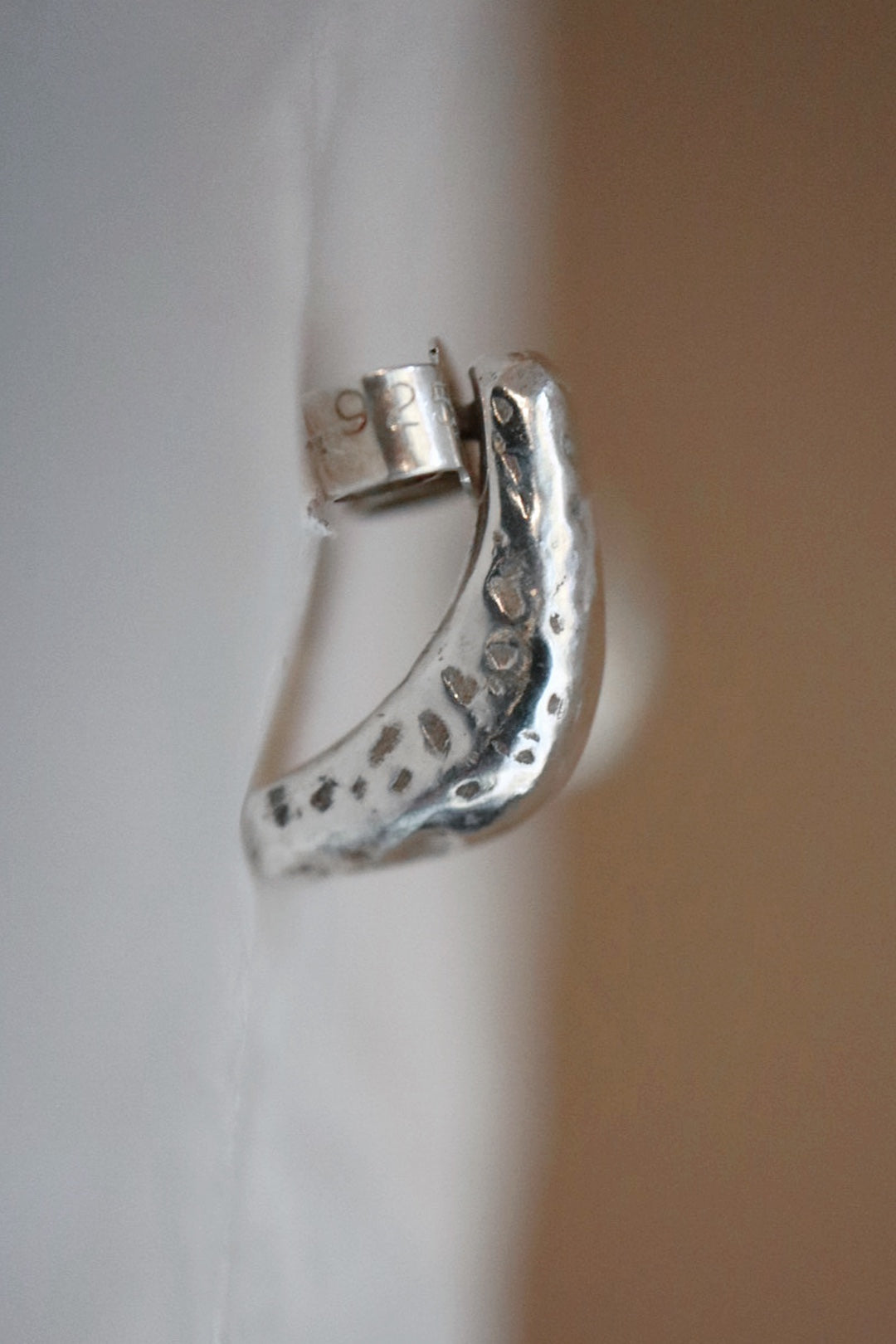 Monday Huggie Textured Silver