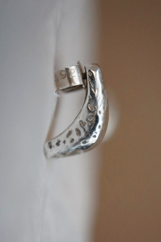 Monday Huggie Textured Silver